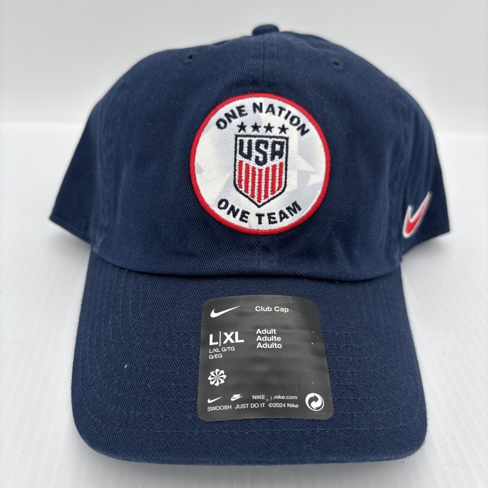 Nike Club Cap Team USA One Nation One Team Athletic Sports Hat Navy Blue L/XL